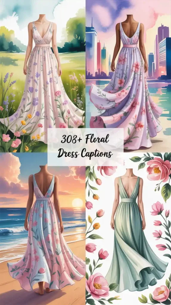 Floral Dress Captions