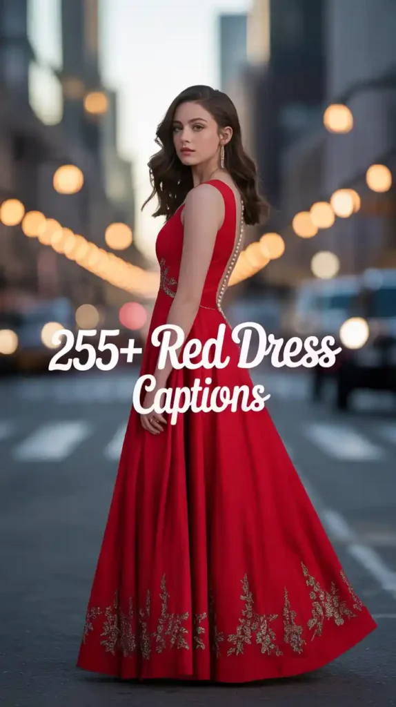 Red Dress Captions