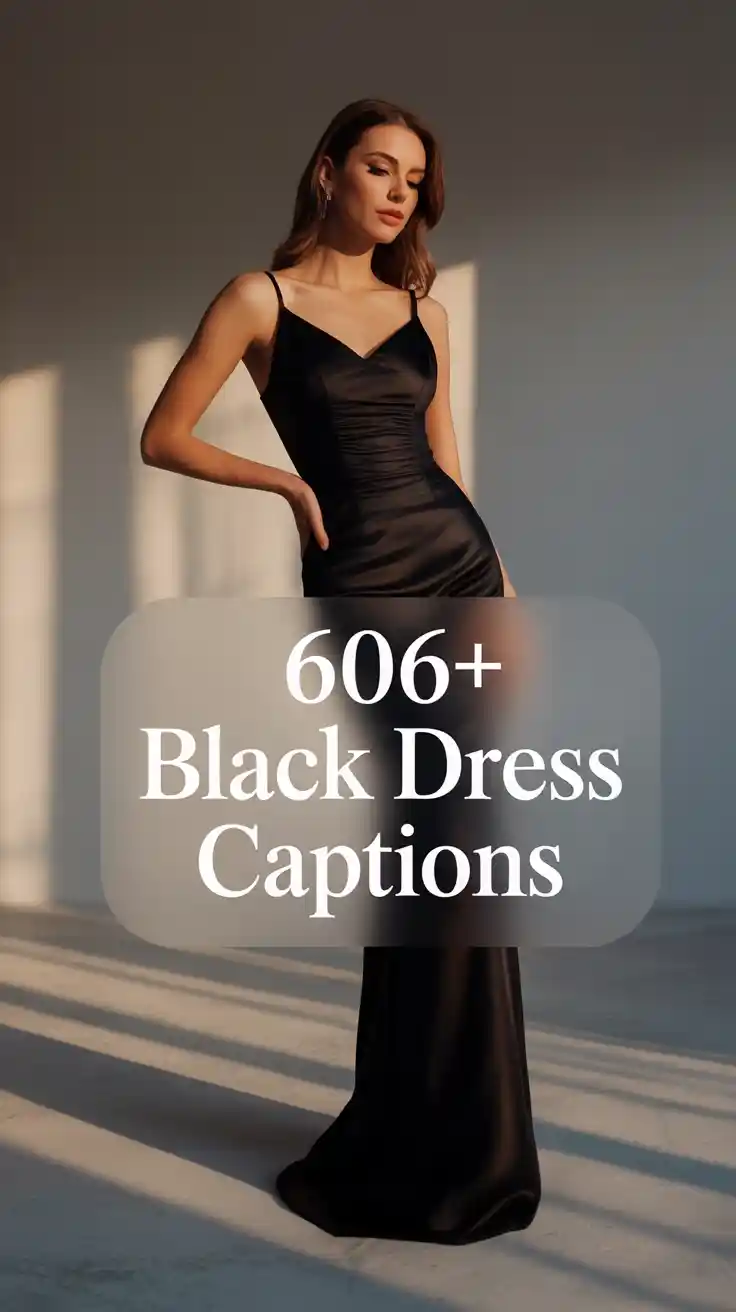 Black Dress Captions