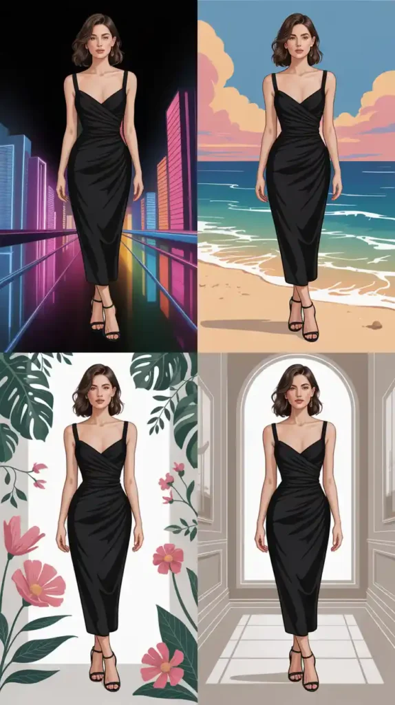 Black Dress Captions