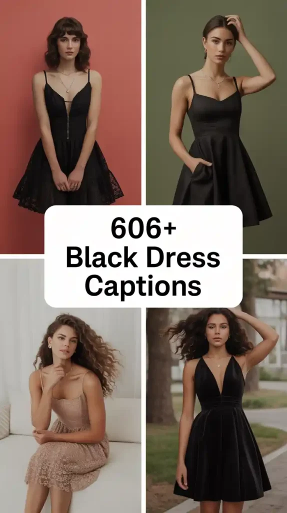 Black Dress Captions