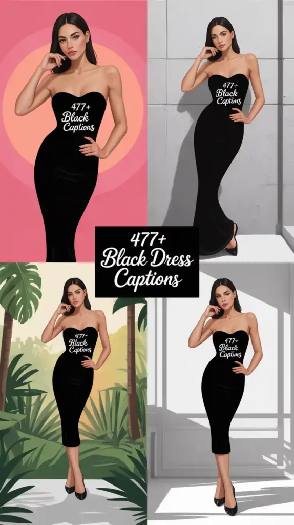 Black Dress Captions