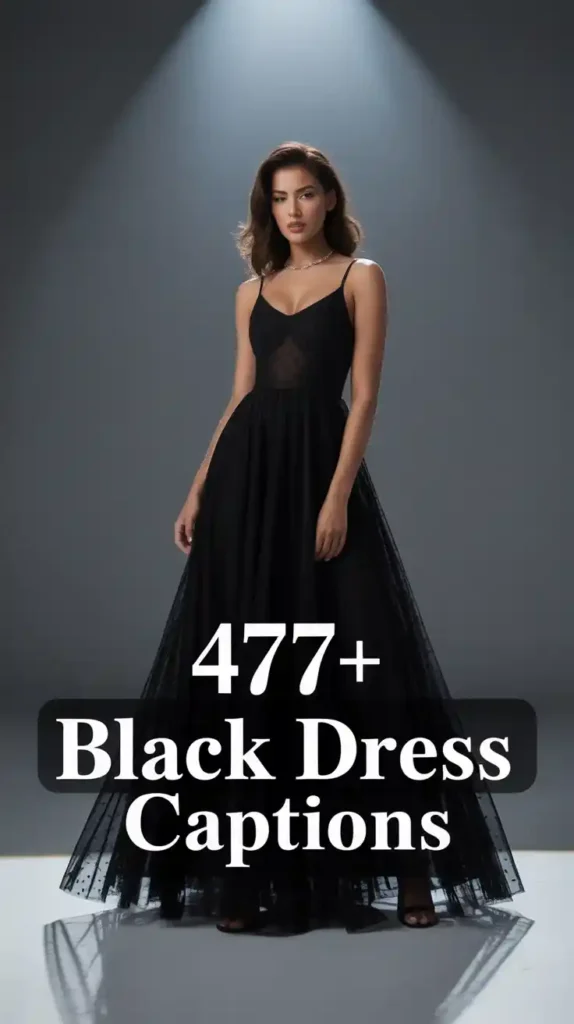 Black Dress Captions