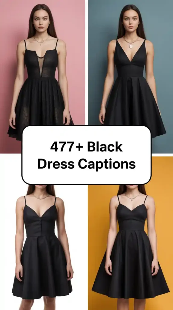 Black Dress Captions