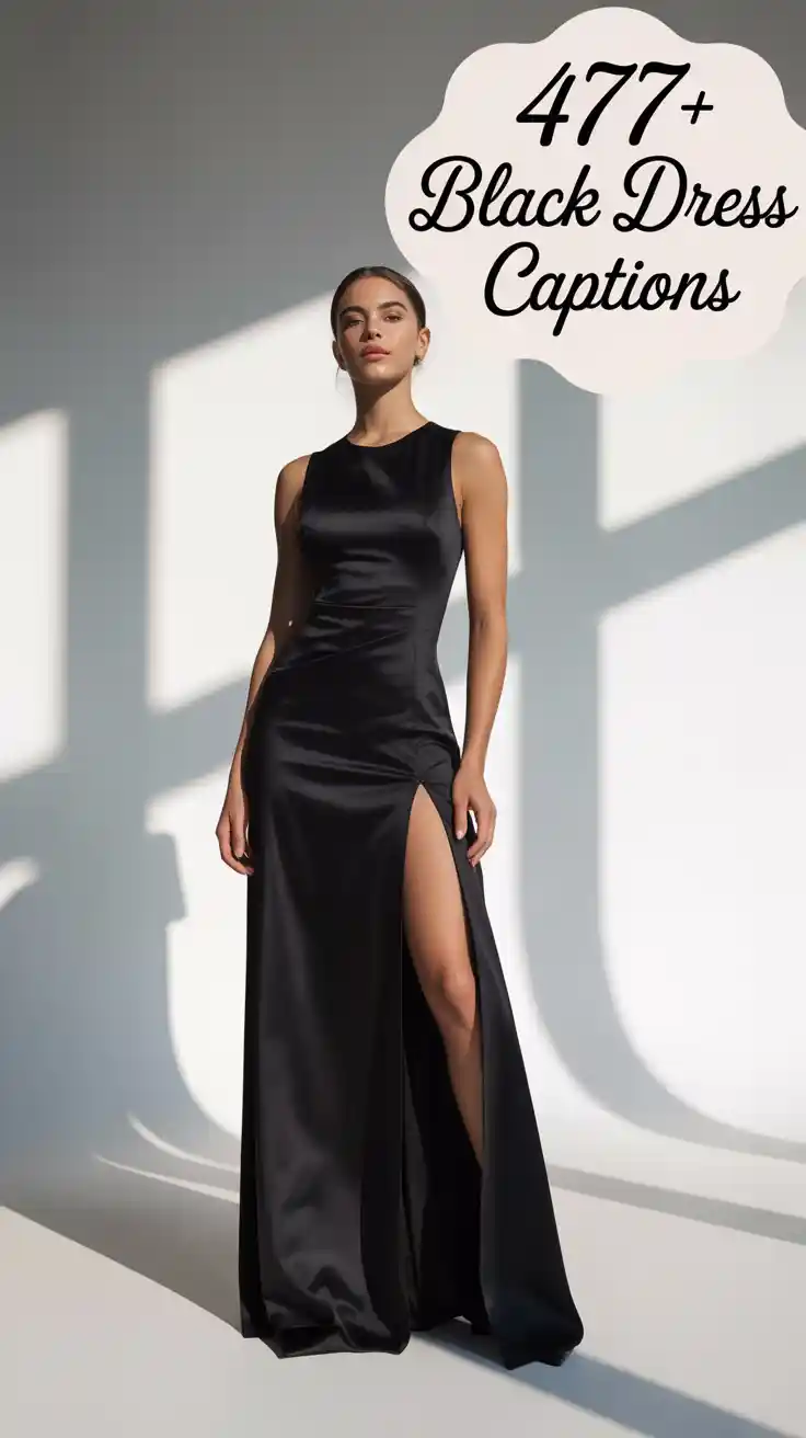 Black Dress Captions