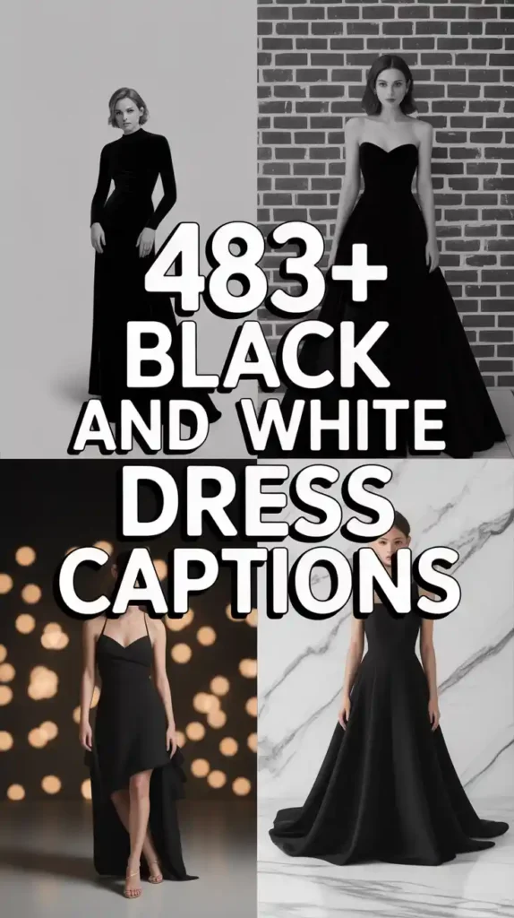 Black and White Dress Captions